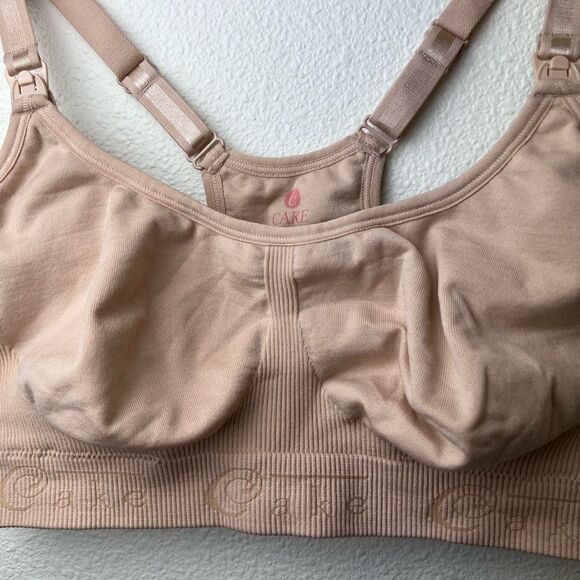 Cake Maternity Cotton Candy Seamless Racerback Nursing Bra Nude S - Picture 4 of 11